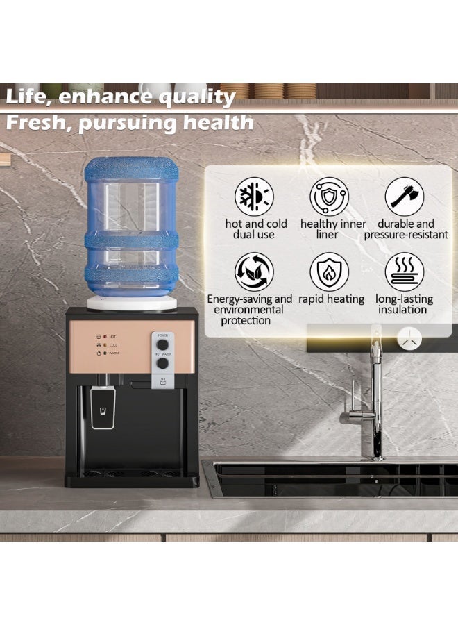 NEWLAN 3-in-1 Desktop Water Dispenser - Hot/Cold/Warm Settings, Space-Saving Top-Loading Water Cooler/Compact and portable desktop water dispenser, Adjustable Dispenser, and Portable Handle for Easy Transportation. - Image 4